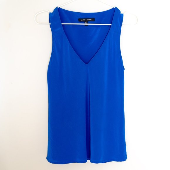 Judith & Charles Tops - Judith & Charles Silk Blue Tank Top